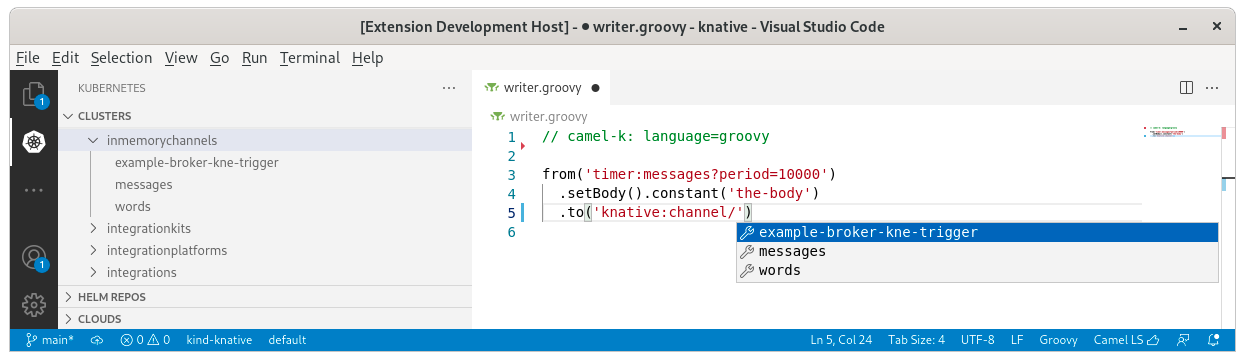 completion for channel value
