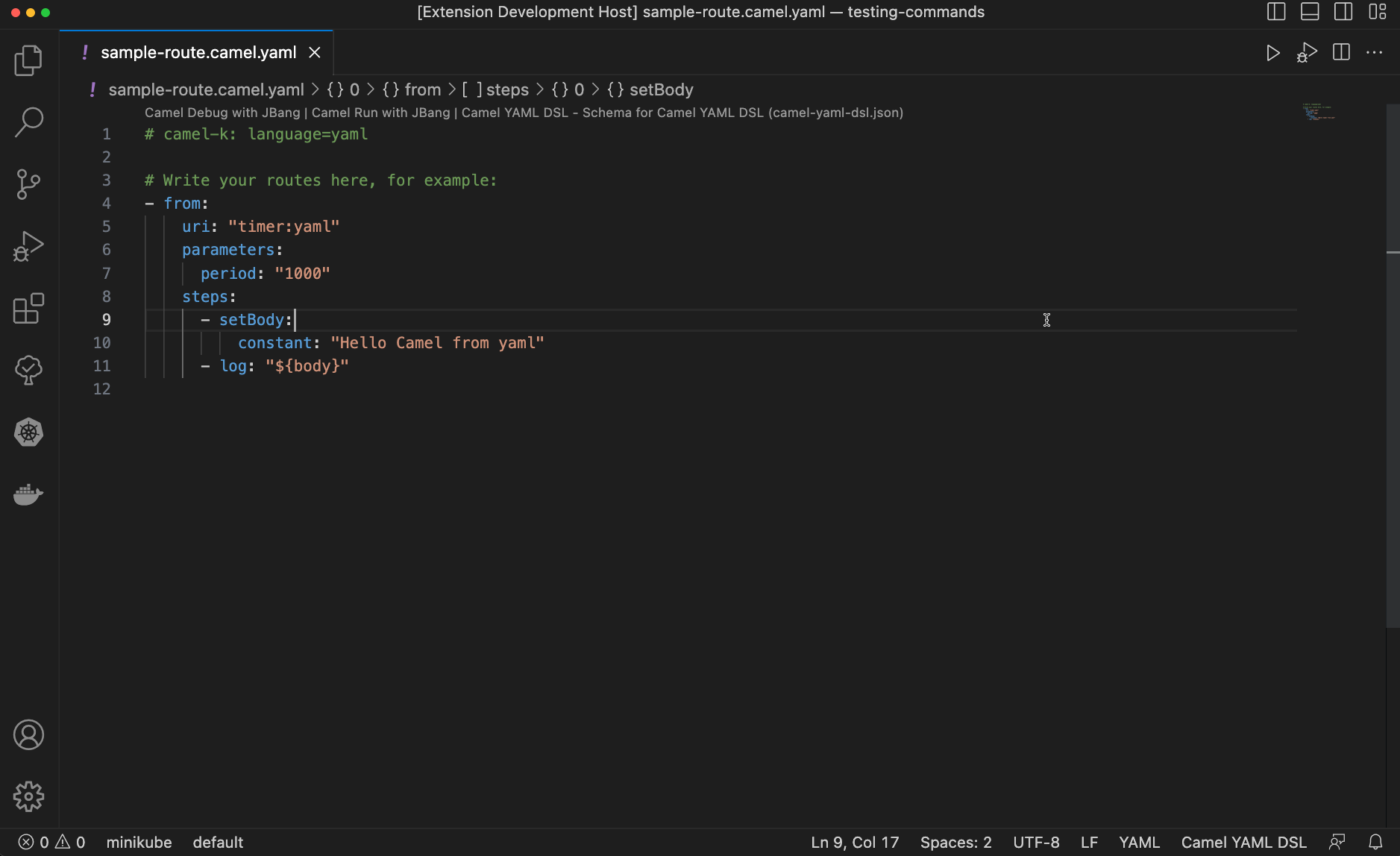 Run Camel Application with JBang using automatic reaload